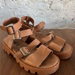 Brown Strappy Platform Sandals